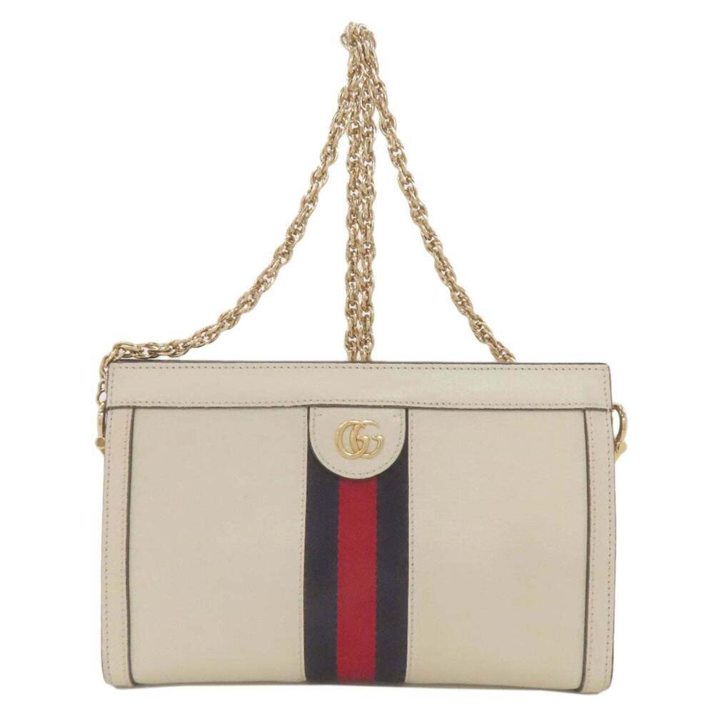 GUCCI White Leather Shoulder Bag